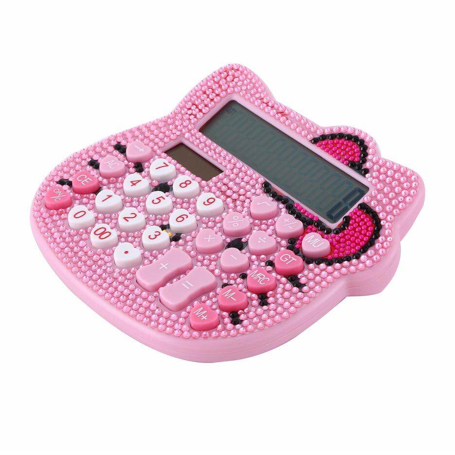 Luxury Electronic Pink Hello Kitty Rhinestone Calculator