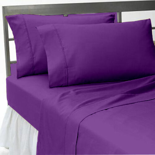 Purple Cotton Bedsheet with 4 Pillow Cases