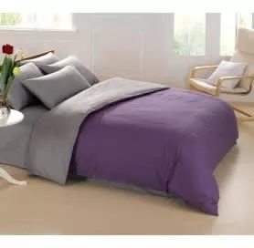 Polish Bedsheet Set-Purple & Grey