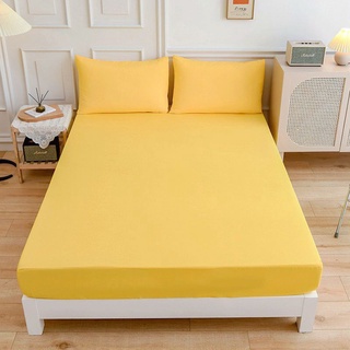 Yellow Cotton Bedsheet with 4 pillow cases